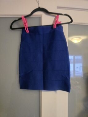 bebe Royal Blue Mini Pencil Skirt